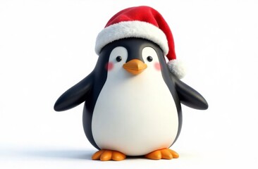 Fototapeta premium penguin santa claus