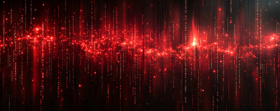 Red Digital Rain Abstract Background Image