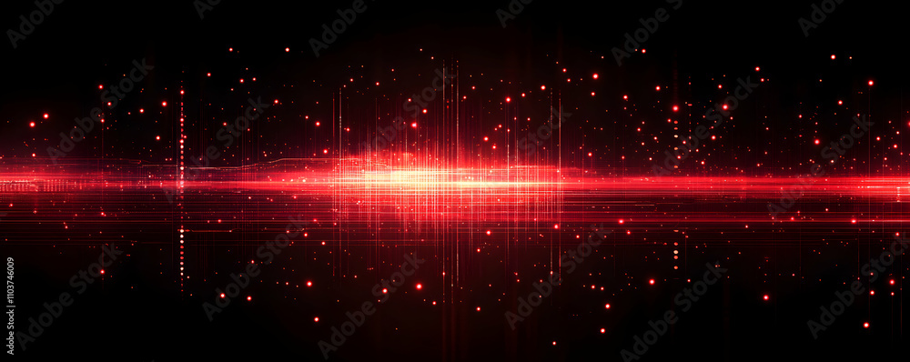 Aufkleber abstract red digital data stream visualization