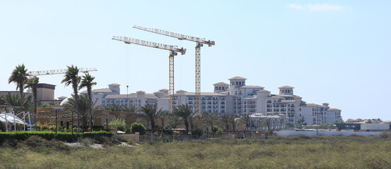 construction work on skyscrapers in Dubai City