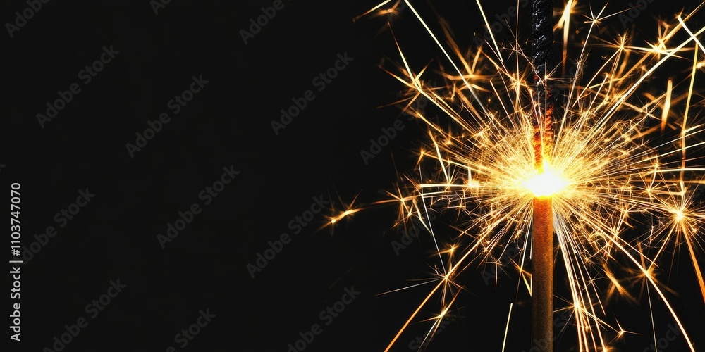 Poster the sparkler is situated on the left side of the image, clearly indicating its placement to the left