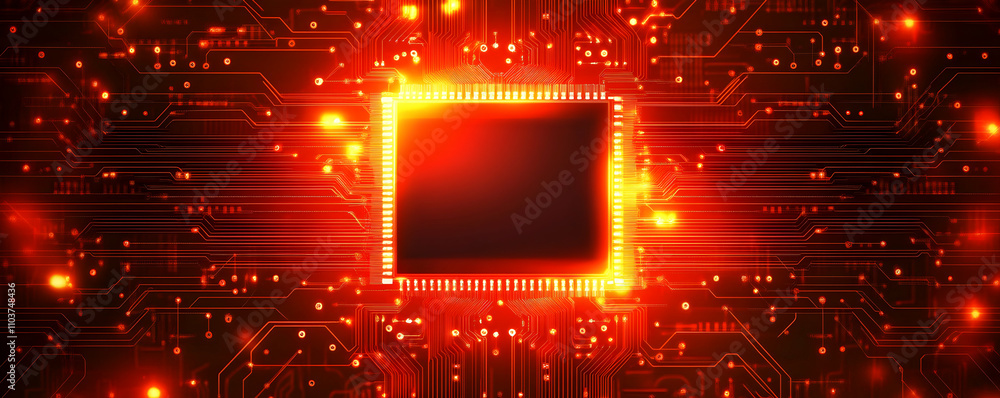 Poster illuminated microchip circuit board technology