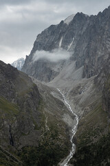 A scenic mountain pass and a river in Ala-Archa national pass