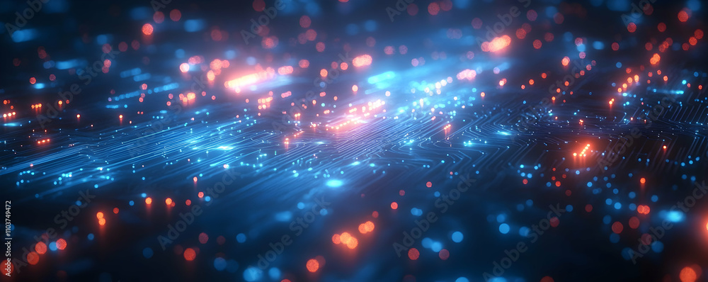 Poster abstract digital circuit board data flow network