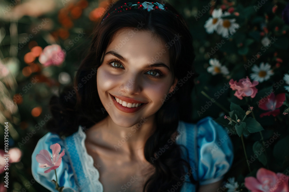 Poster moment of magic journey in wonderland created with generative ai technology