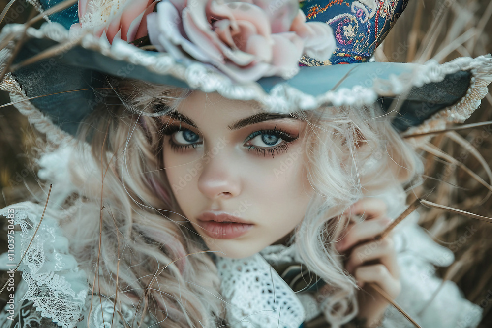 Aufkleber alice from wonderland created with generative ai technology