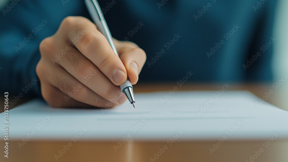 Poster creative writing session home office document drafting cozy environment close-up view ai generate in