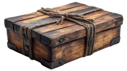 wooden box isolated on white background