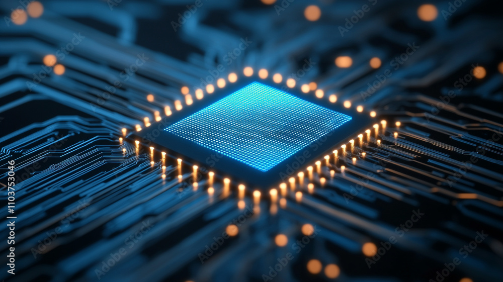 Poster ai generate technology event circuit board close-up digital environment futuristic viewpoint innovat