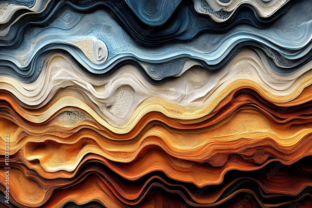 Poster abstract wave pattern background in warm hues
