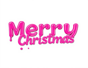 Fototapeta premium Vibrant Pink Merry Christmas Text with Festive Design