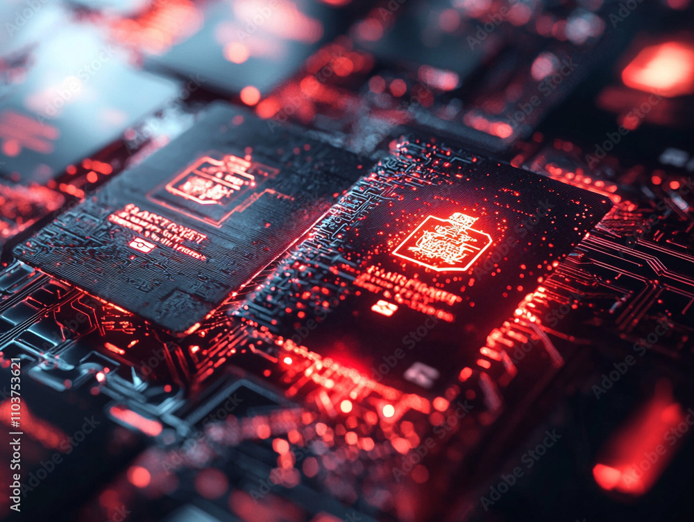 Poster ai-generated technology showcase digital environment circuitry art high-tech viewpoint cybersecurity