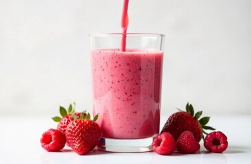 strawberry smoothie with strawberry