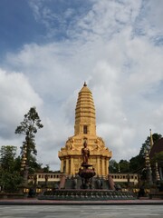 Naklejka premium A view of Mahavihara Buddhamanggala, a prominent Buddhist temple in Balikpapan, Indonesia.