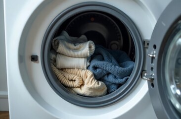 washing machine with clothes 