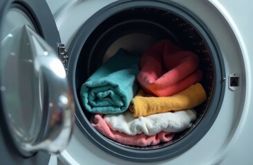 washing machine with clothes