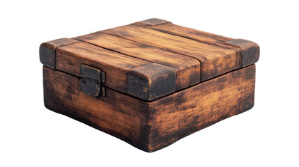 wooden box isolated on white background
