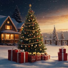 Christmas tree with gifts