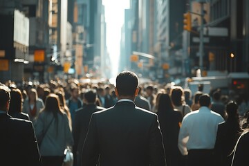Obraz premium Anonymous Businessman in NYC Rush Hour Crowd