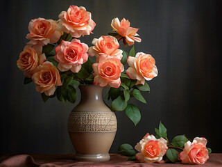 Vintage artificial roses displayed in a vase adding charm and elegance to any space