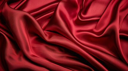 Obraz premium Luxurious Smooth Red Silk Drapes in Detail