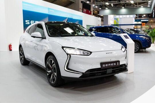 Seres SF5 electric car at the IAA Mobility 2023 motor show in Munich, Germany - September 4, 2023.
