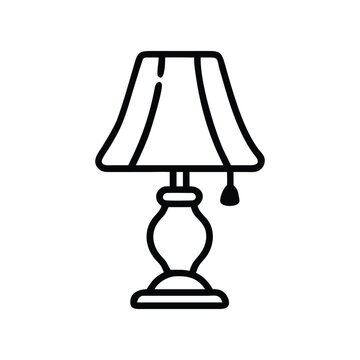 recommend clip art: Elegant line art illustration of a classic table lamp. Perfect for home decor, interior design, or furniture projects.