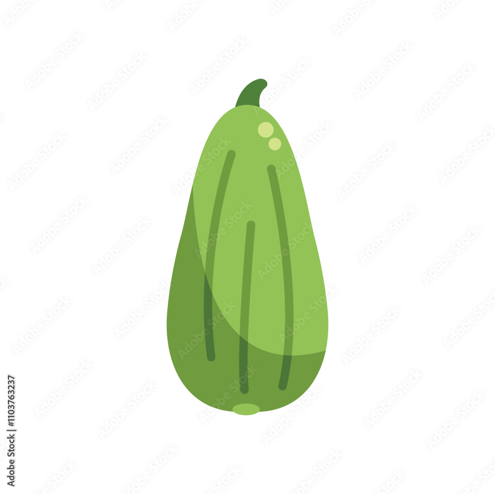 Poster simple icon of a zucchini with a gradient showing its freshness