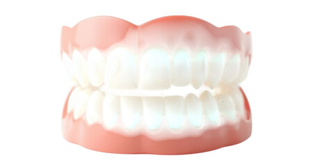 Dentures teeth on a white background
