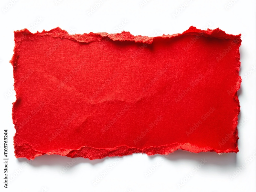 Poster red ripped paper frame on transparent background for creative designs and marketing materials with a