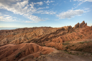 Scenic red sandstone landscape of 'Fairy Tale' canyon