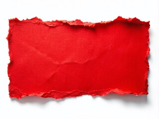 Red Ripped Paper Frame on Transparent Background for Creative Designs and Marketing Materials with Ample Copy Space for Text Placement