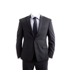 A headless man wearing a business suit. On a transparent background. PNG