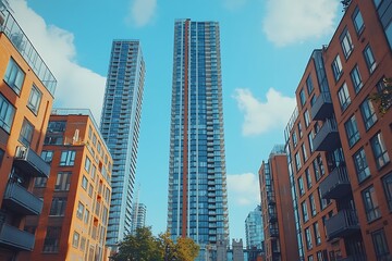 Fototapeta premium Anonymous New York City Rush Hour Skyscrapers and Brick Buildings