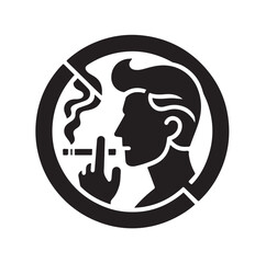 No Smoking icon silhouette vector illustration