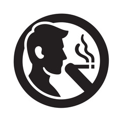 No Smoking icon silhouette vector illustration