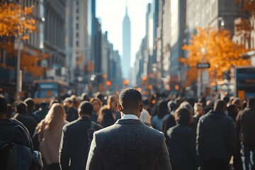 Anonymous Suit Urban Commute Perspective