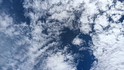 A breathtaking capture of a sky filled with soft, textured clouds stretching across a serene atmosphere.