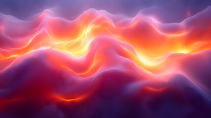 Obraz premium Abstract interplay of glowing neon hues swirling in a soft, dreamlike motion.