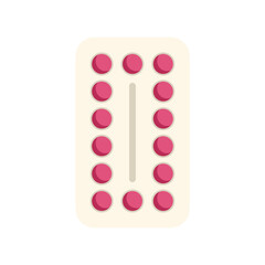 Blister pack containing round pink medicine pills for daily treatment, concept of medication and healthcare