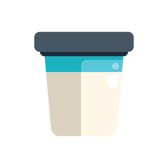 Minimalist vector illustration of a plastic container packaging showing filling level, isolated on white background