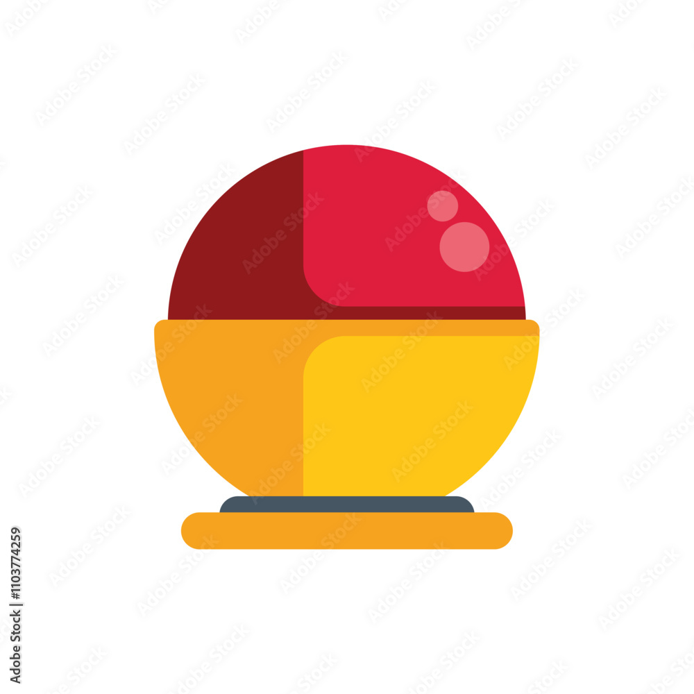 Poster this vibrant vector graphic showcases a round red button, a key element in uiux design for interacti