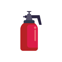 Red fire extinguisher standing upright, emphasizing the importance of fire safety and emergency preparedness