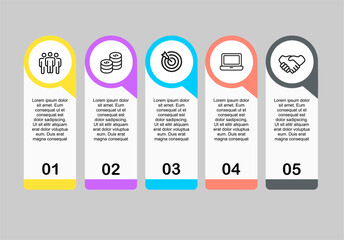 Infographic information presentation business steps chart elements template Design