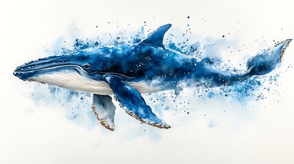 Whale splashing art