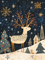 Scandi folk christmas art