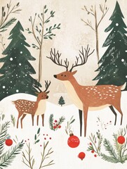 Scandi folk christmas art