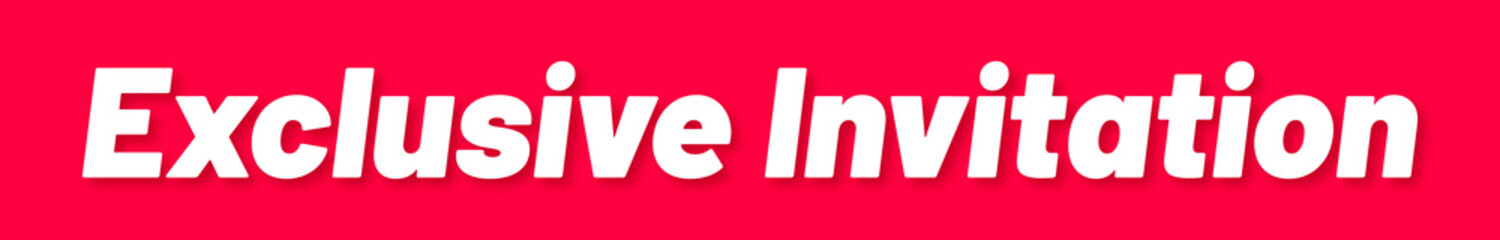 Obraz premium Exclusive Invitation Stamp, Red Background with Exclusive Invitation Word Rubber Stamp Banner