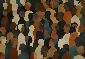 Obraz premium crowd of people from different ethnicities and ages