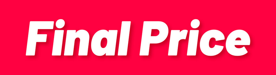 Final Price Stamp, Red Background with Final Price Word Rubber Stamp Banner